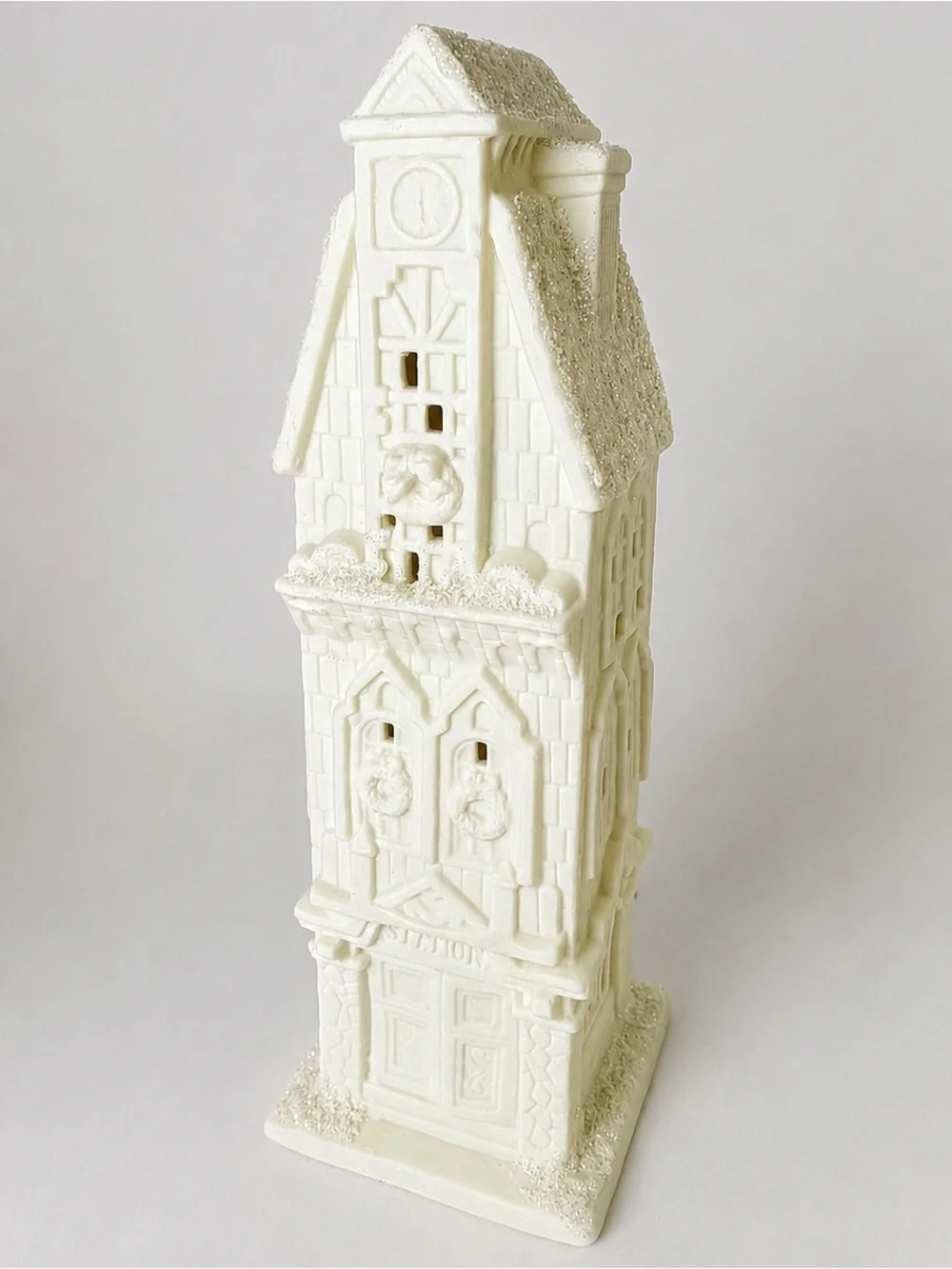 Vintage Holiday Time Porcelain Lighted Christmas Station House Village Decor